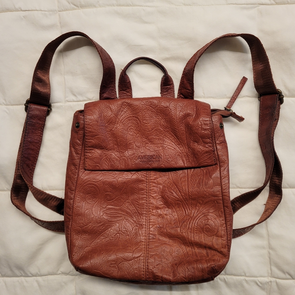 American Leather Co. Liberty Backpack Brandy Tooled